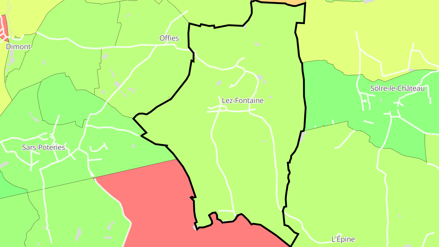 Carte des prix de l'immobilier Lez-Fontaine