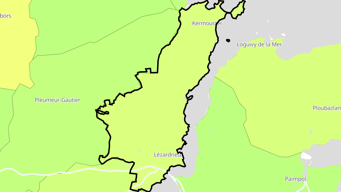 Carte des prix de l'immobilier Lézardrieux