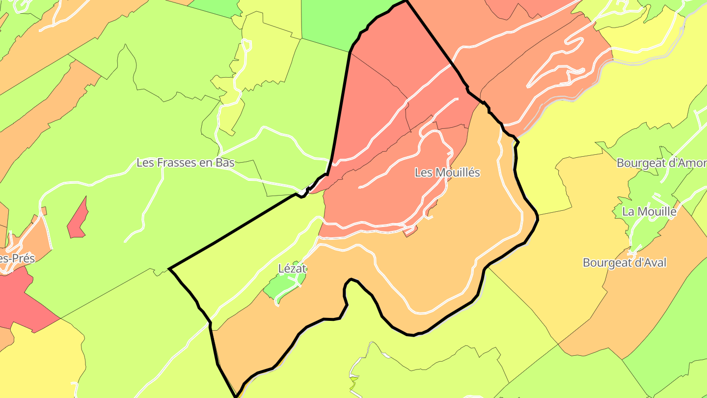Carte des prix de l'immobilier Lézat