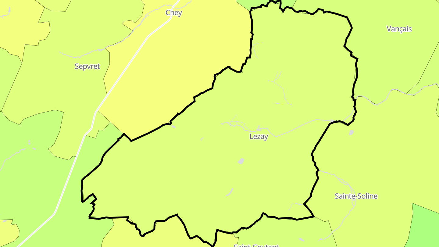 Carte des prix de l'immobilier Lezay