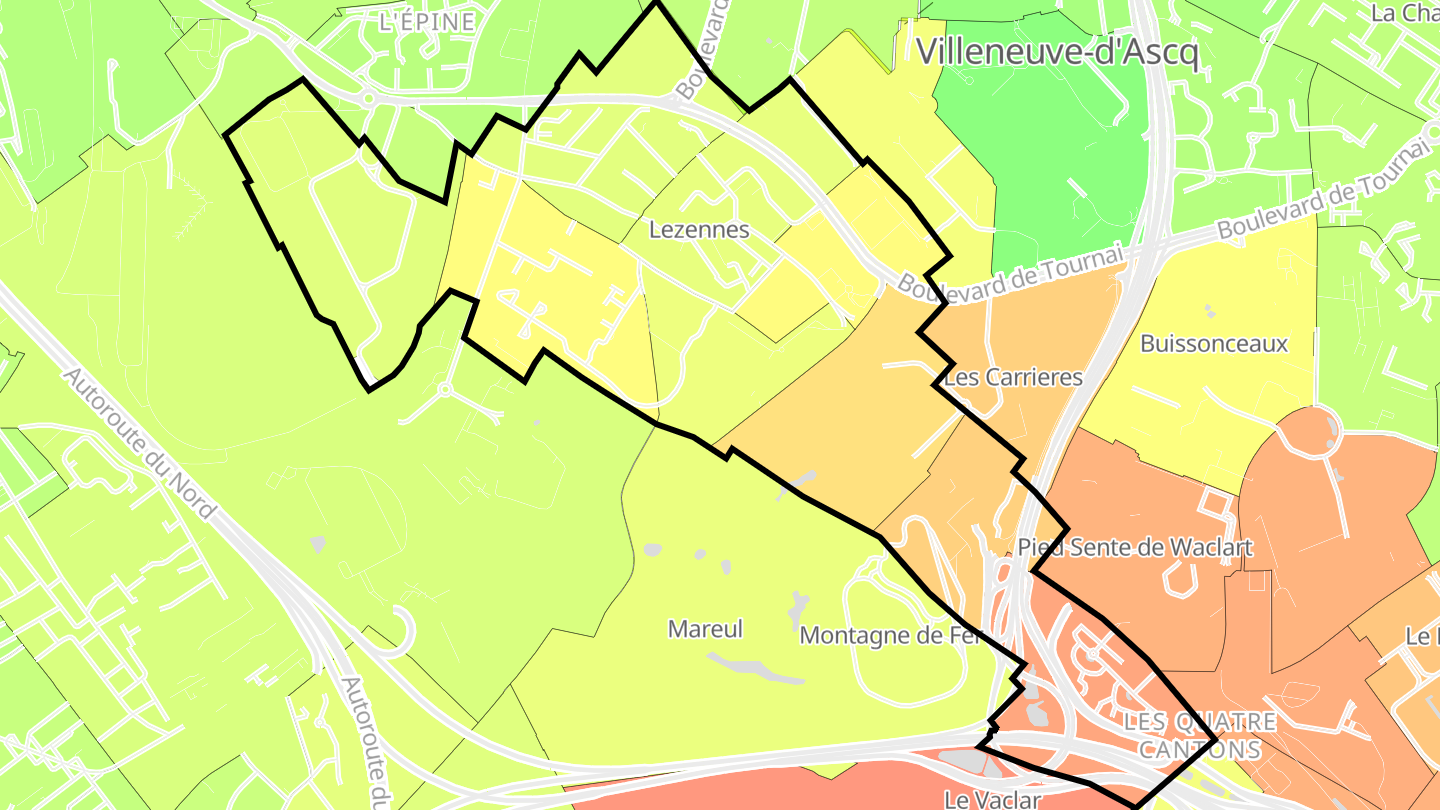 Carte des prix de l'immobilier Lezennes