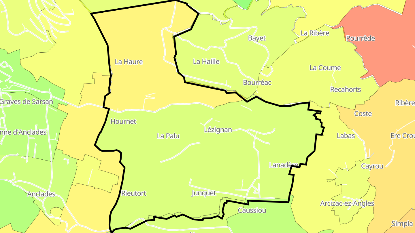Carte des prix de l'immobilier Lézignan