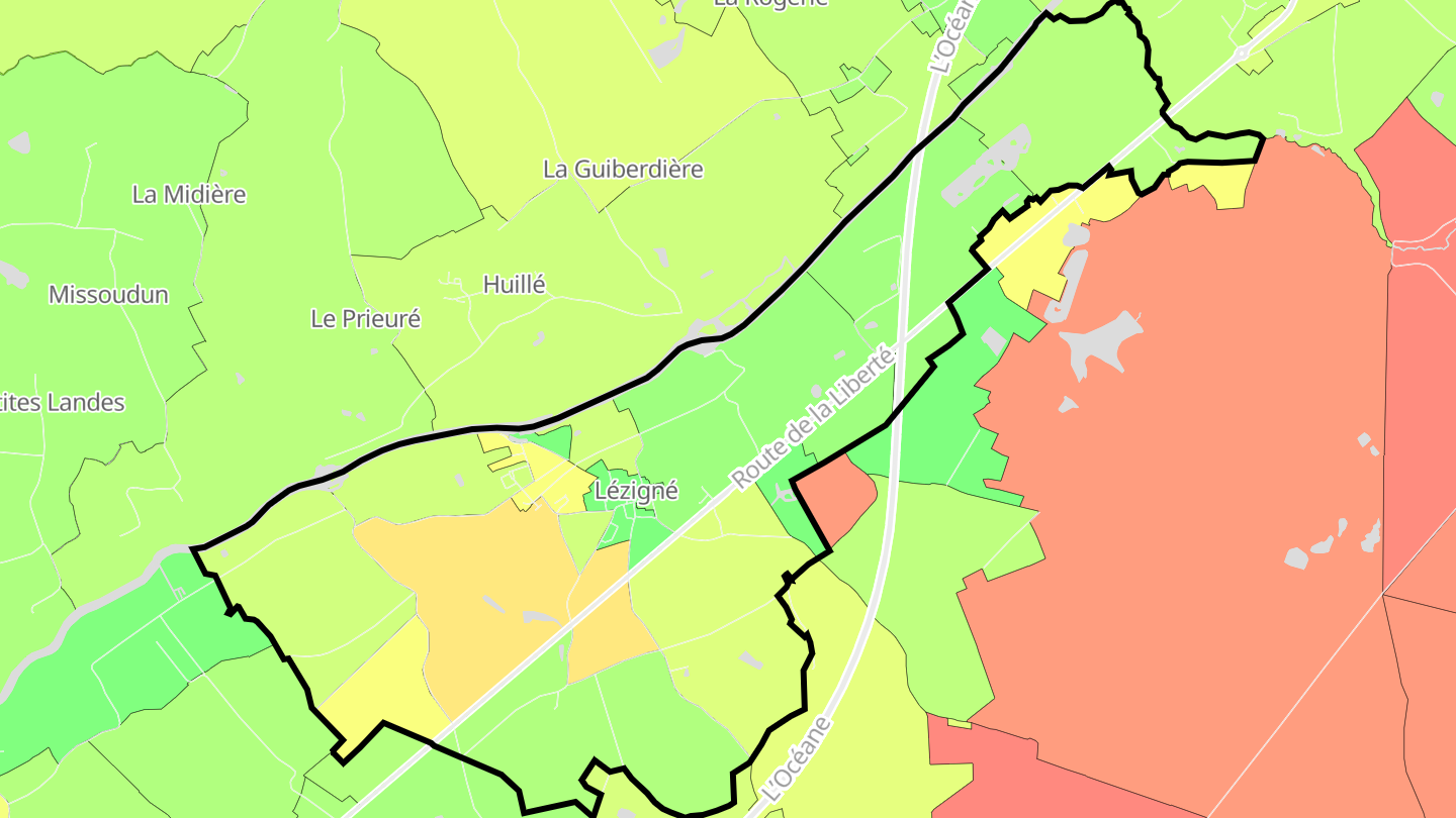 Carte des prix de l'immobilier Lézigné