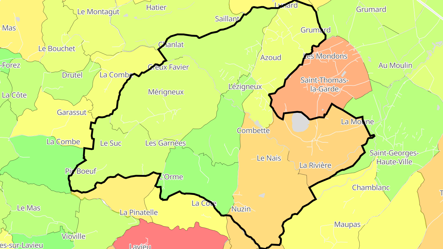 Carte des prix de l'immobilier Lézigneux