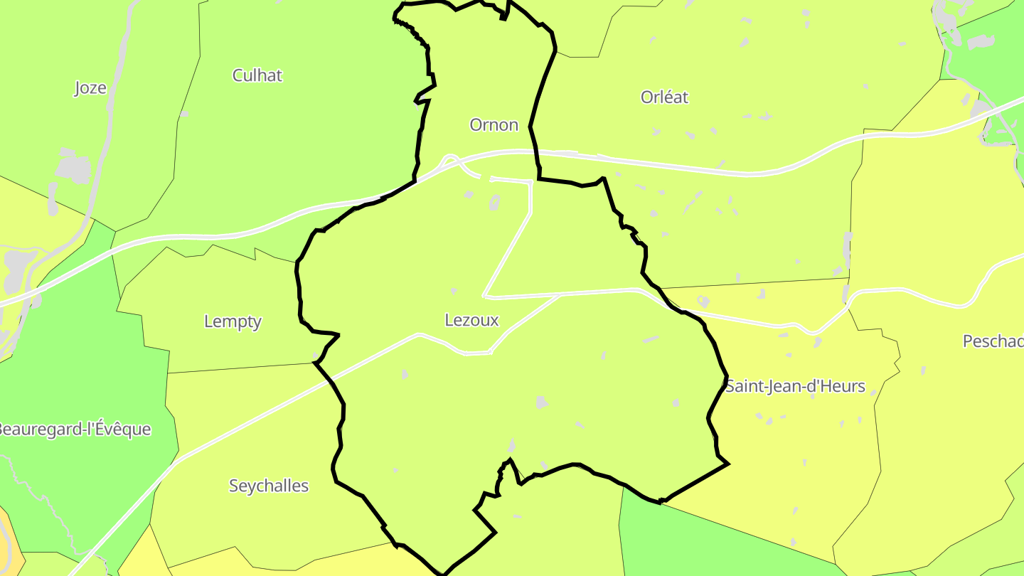 Carte des prix de l'immobilier Lezoux