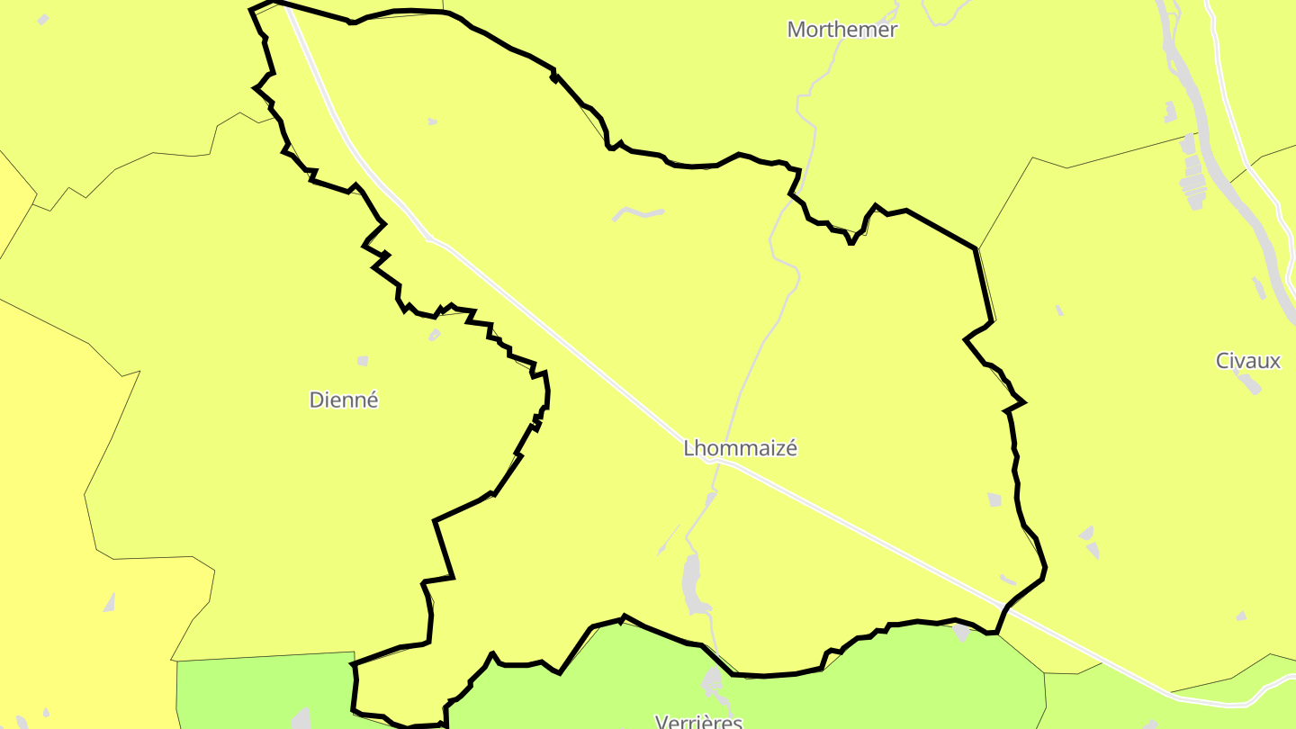 Carte des prix de l'immobilier Lhommaizé