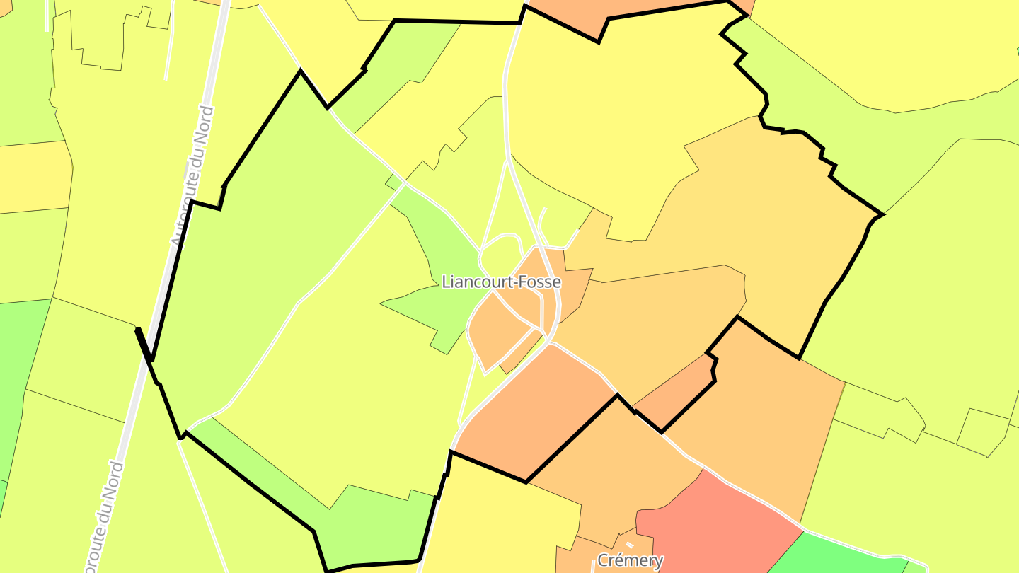 Carte des prix de l'immobilier Liancourt-Fosse