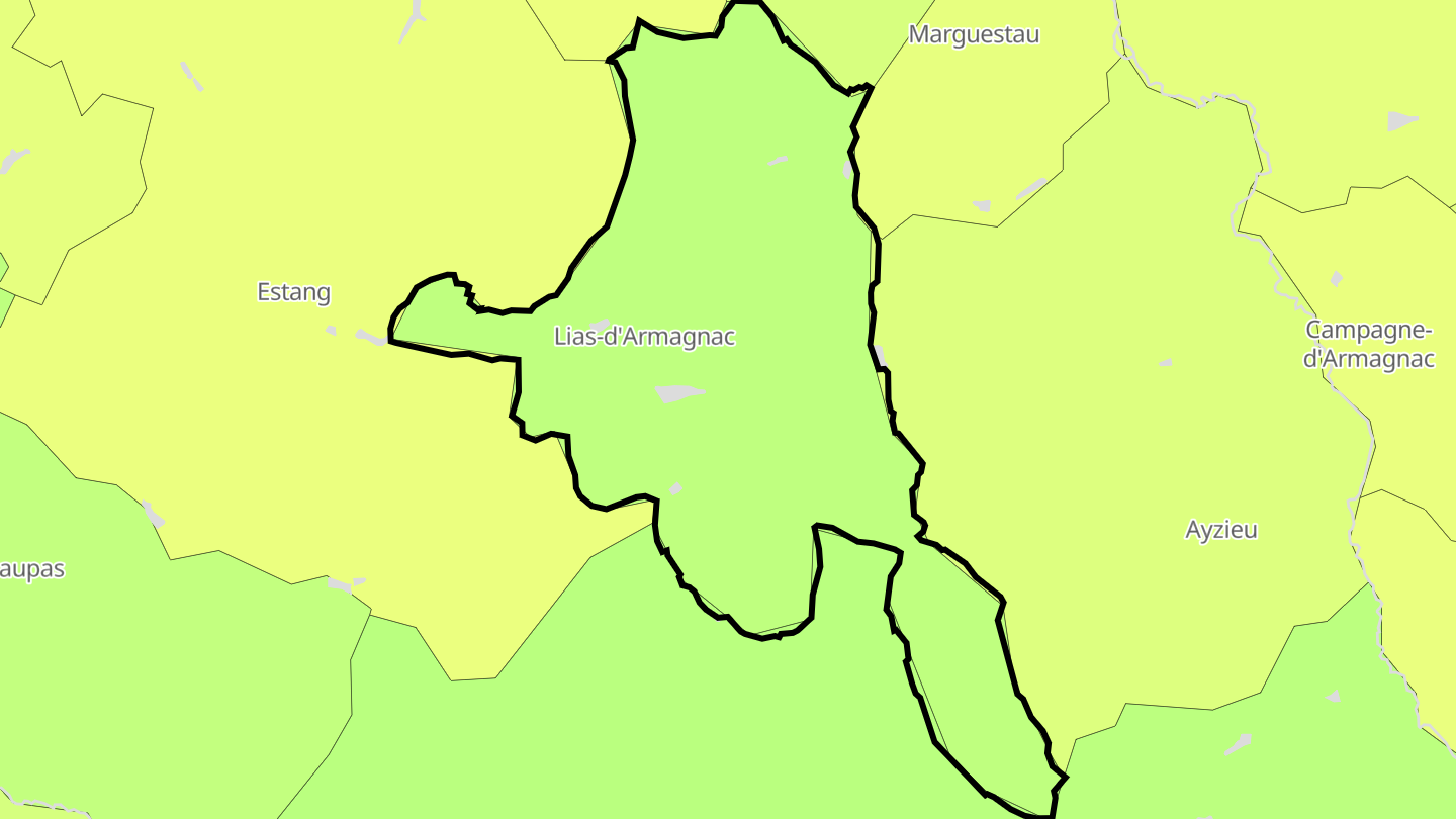Carte des prix de l'immobilier Lias-d'Armagnac
