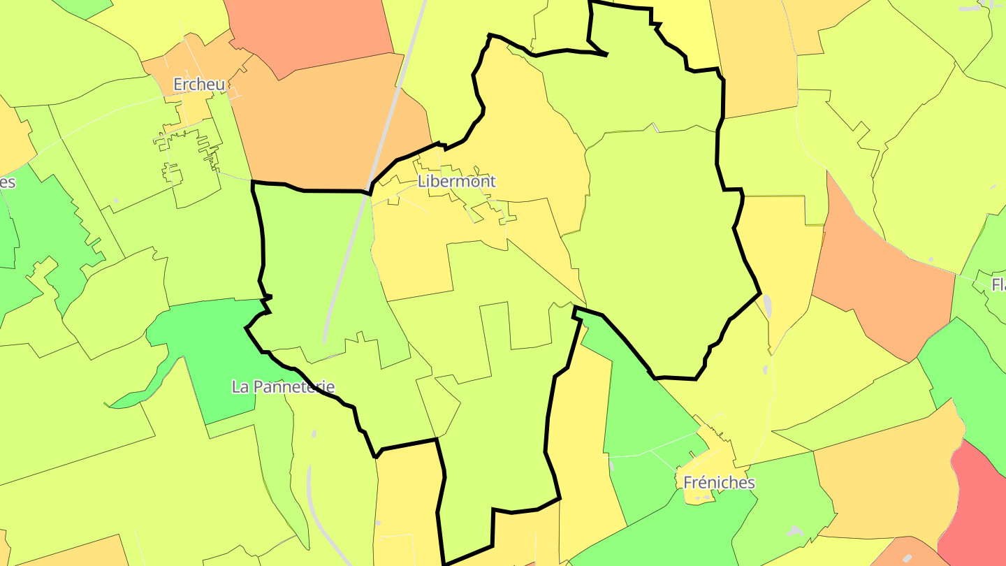 Carte des prix de l'immobilier Libermont
