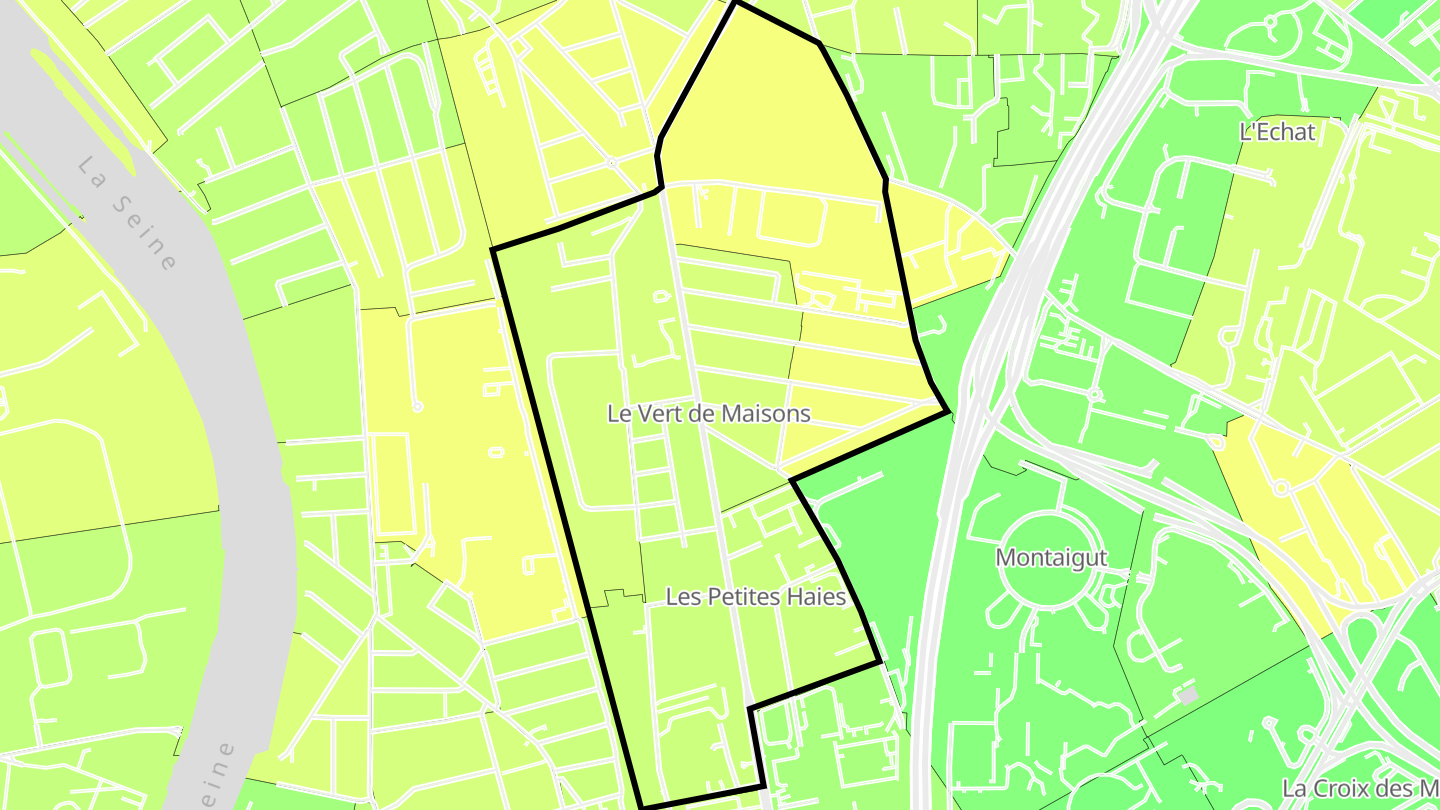 Carte des prix de l'immobilier Liberté - Vert-de-Maisons