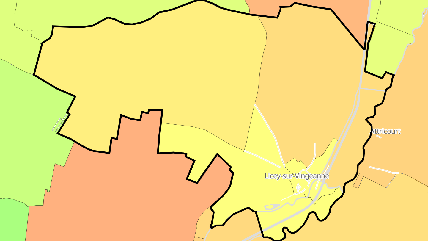 Carte des prix de l'immobilier Licey-sur-Vingeanne