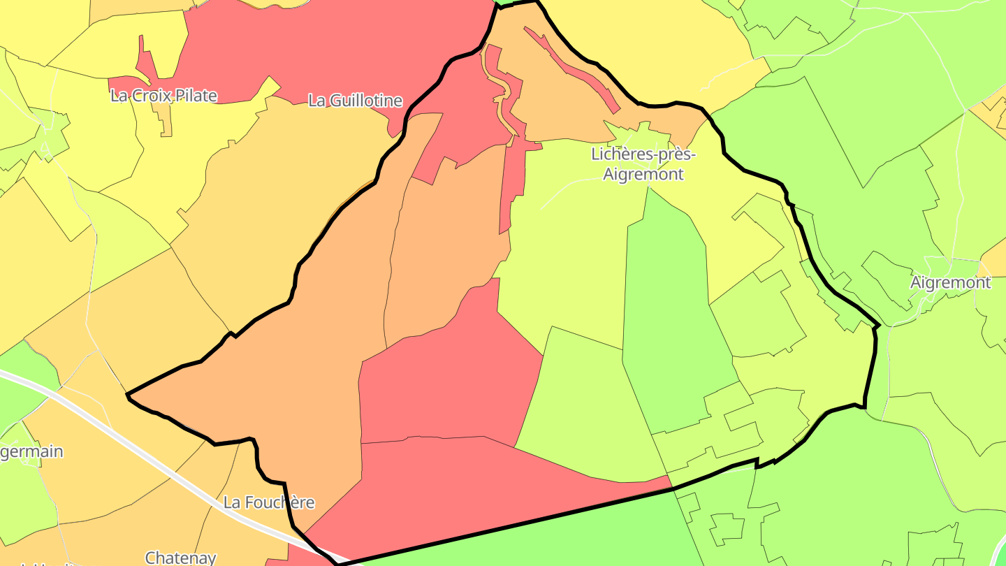 Carte des prix de l'immobilier Lichères-près-Aigremont