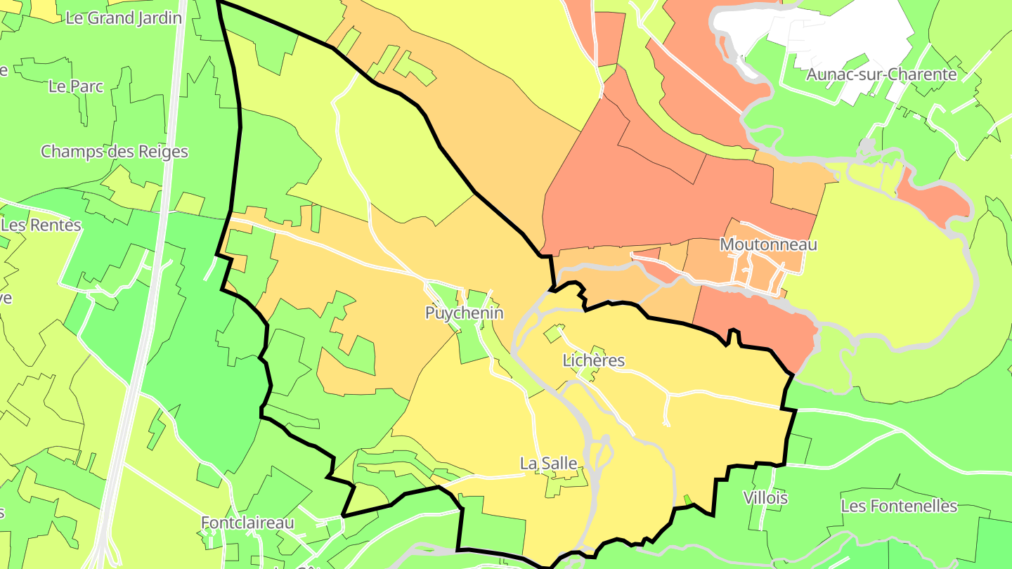 Carte des prix de l'immobilier Lichères