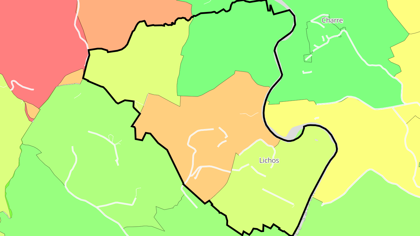 Carte des prix de l'immobilier Lichos