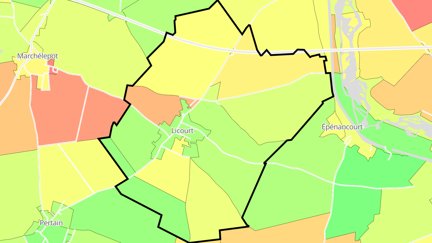 Carte des prix de l'immobilier Licourt