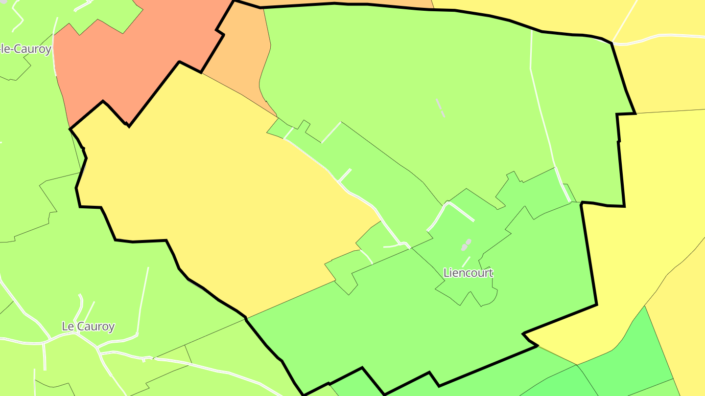 Carte des prix de l'immobilier Liencourt