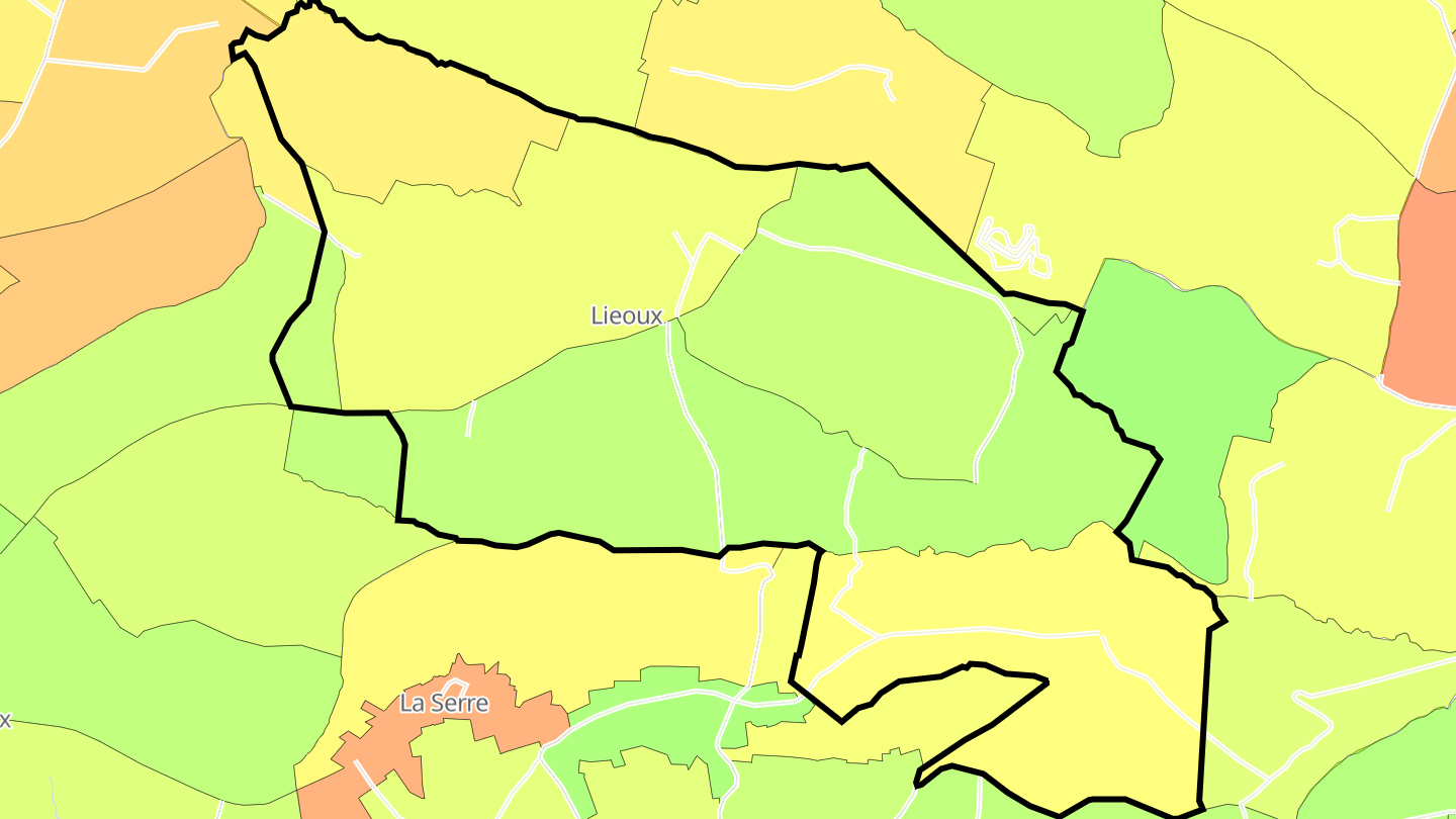 Carte des prix de l'immobilier Lieoux