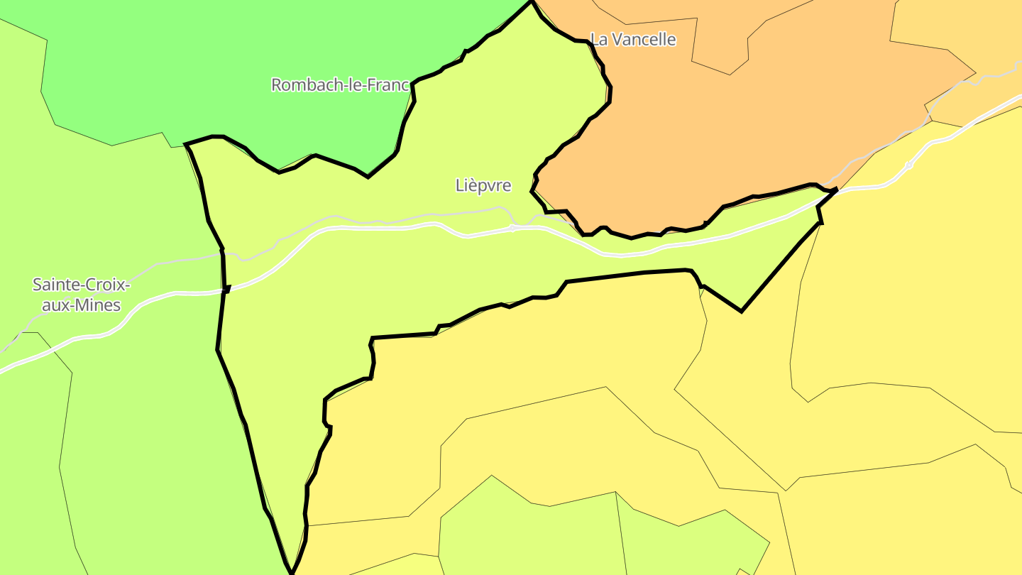 Carte des prix de l'immobilier Lièpvre