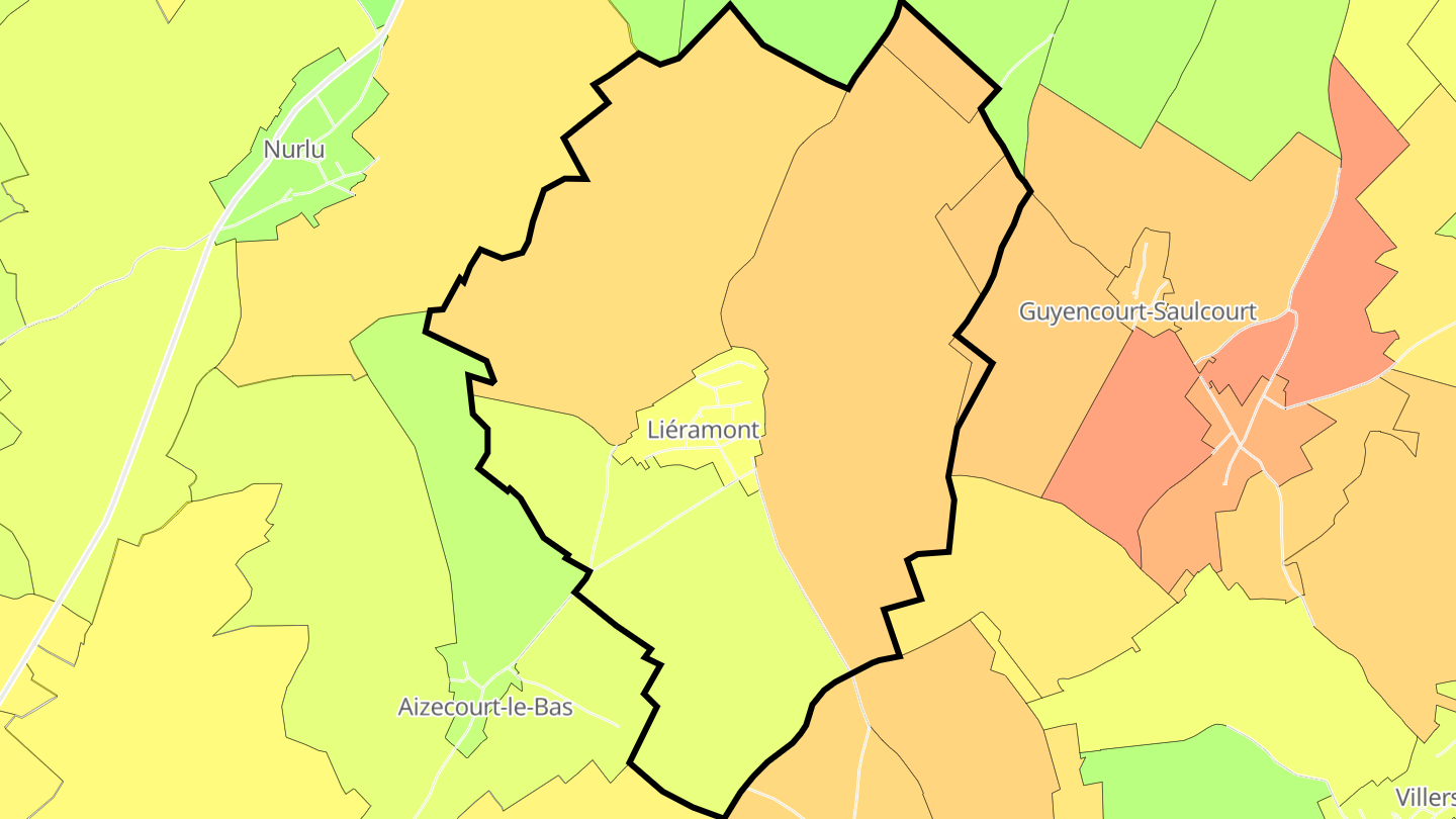 Carte des prix de l'immobilier Liéramont