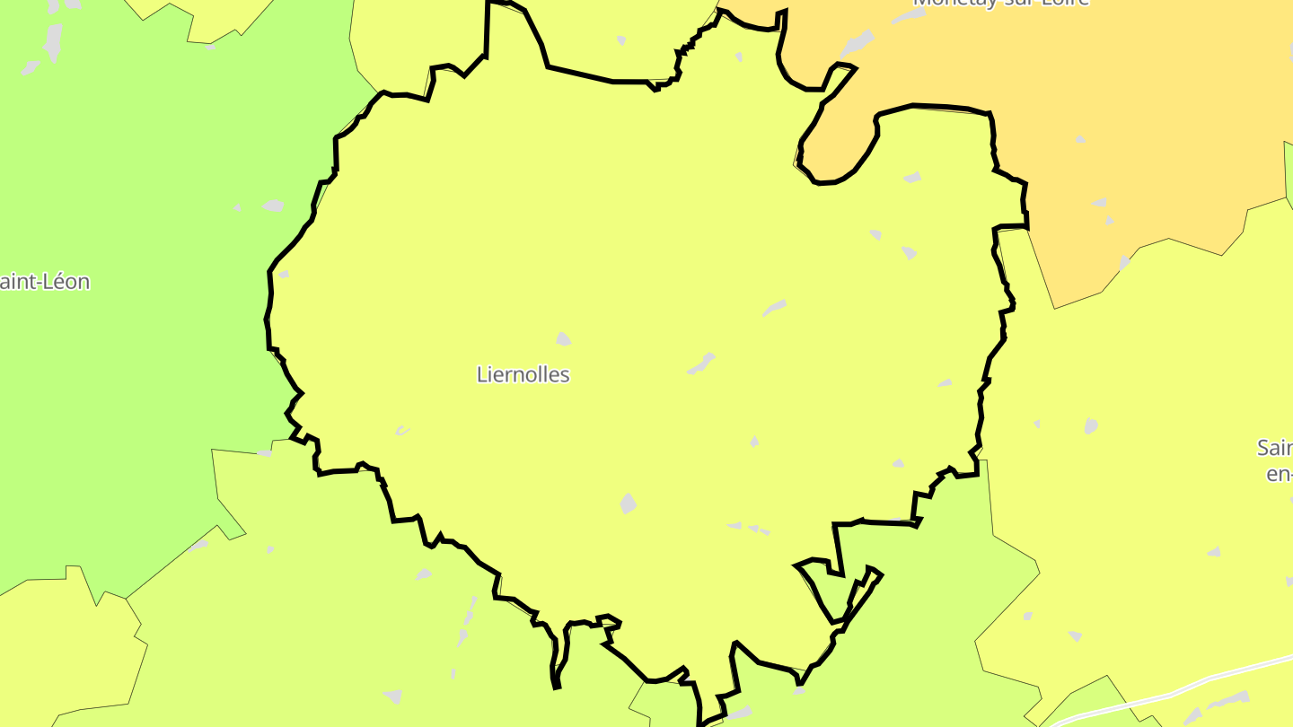 Carte des prix de l'immobilier Liernolles