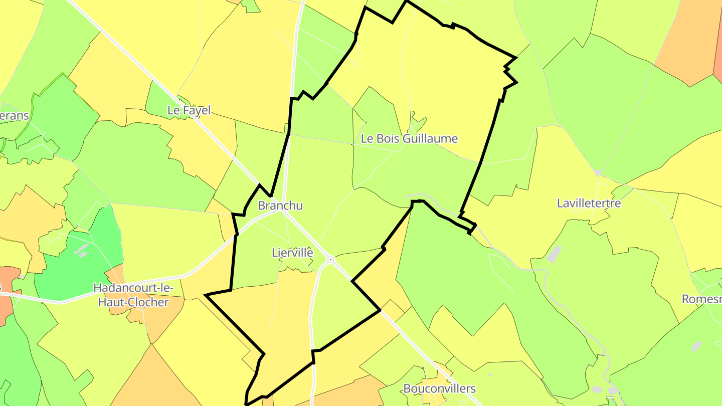 Carte des prix de l'immobilier Lierville