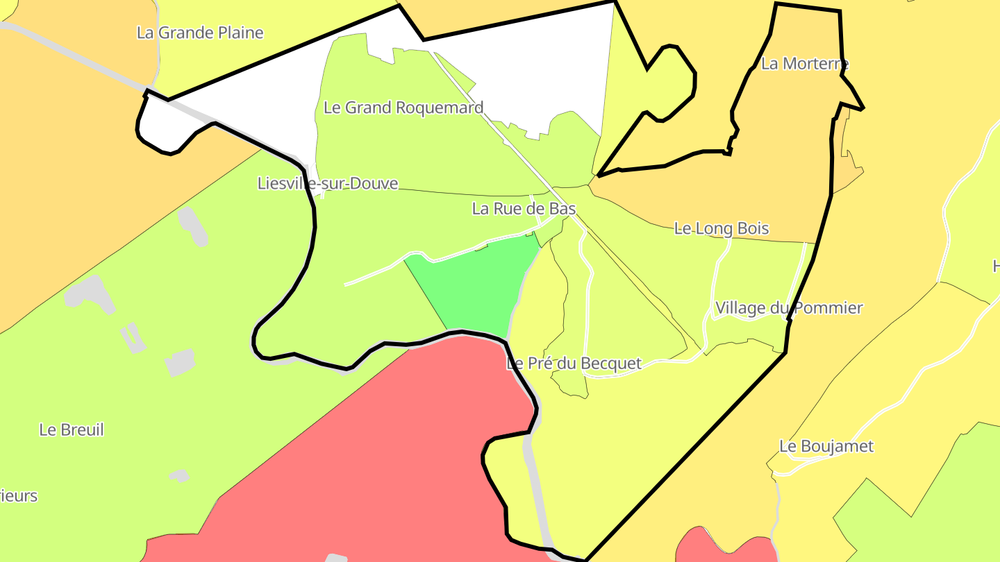 Carte des prix de l'immobilier Liesville-sur-Douve