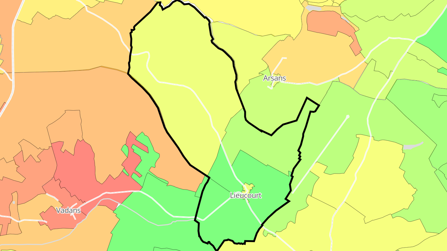 Carte des prix de l'immobilier Lieucourt
