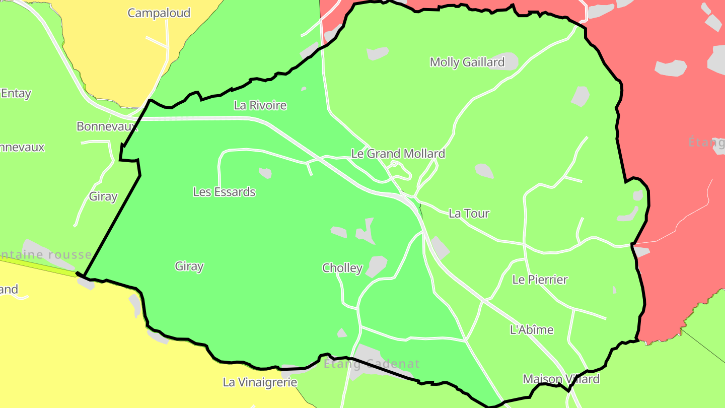 Carte des prix de l'immobilier Lieudieu