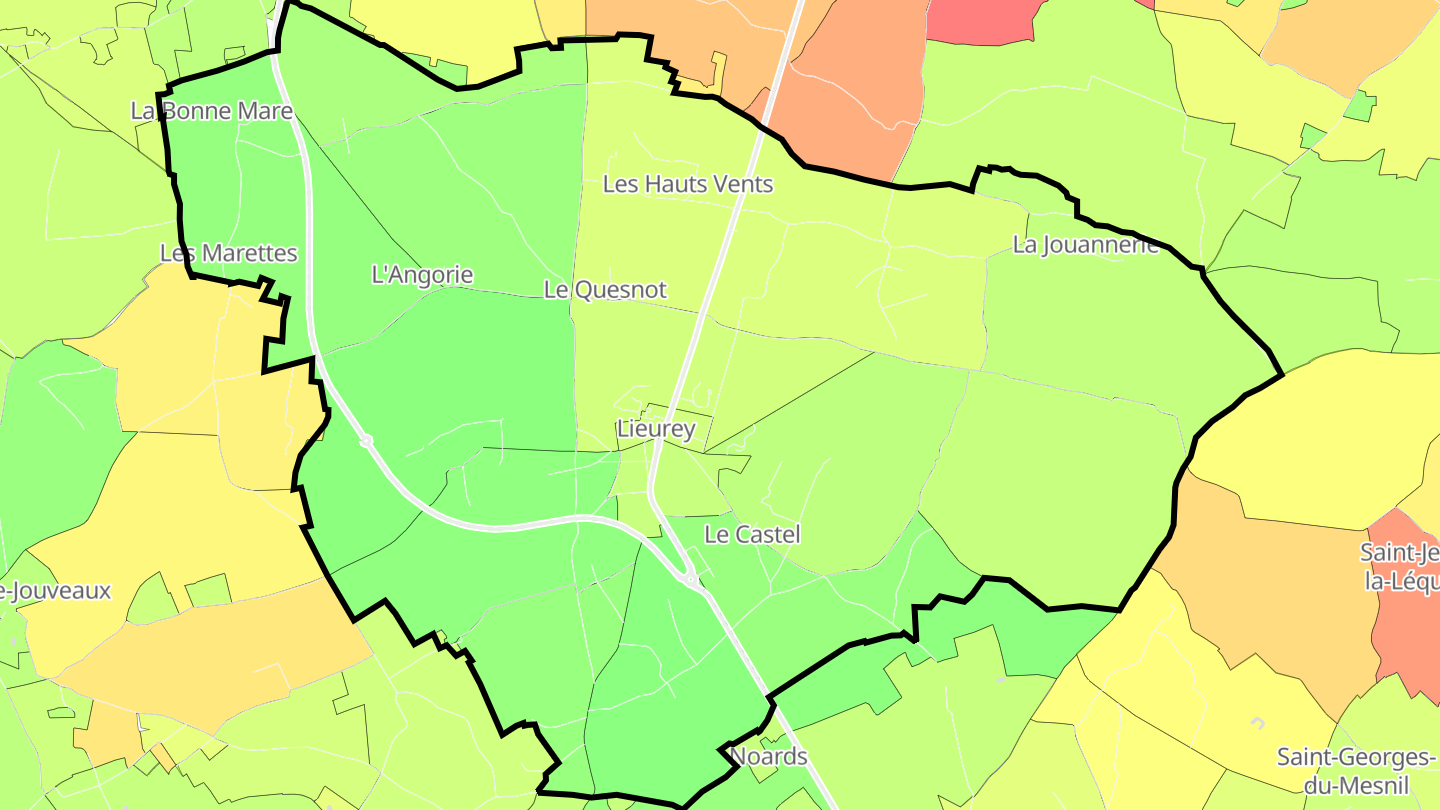 Carte des prix de l'immobilier Lieurey