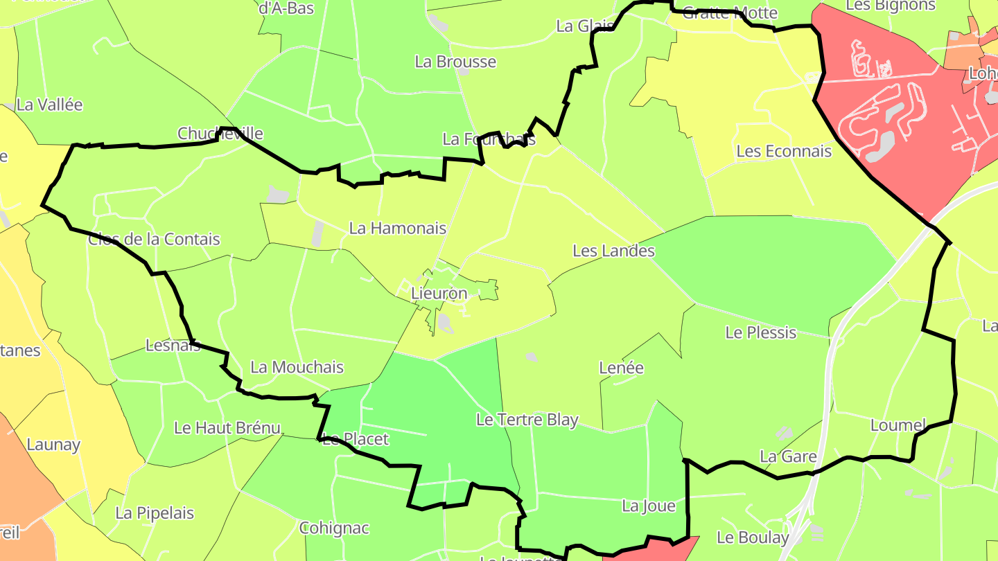 Carte des prix de l'immobilier Lieuron