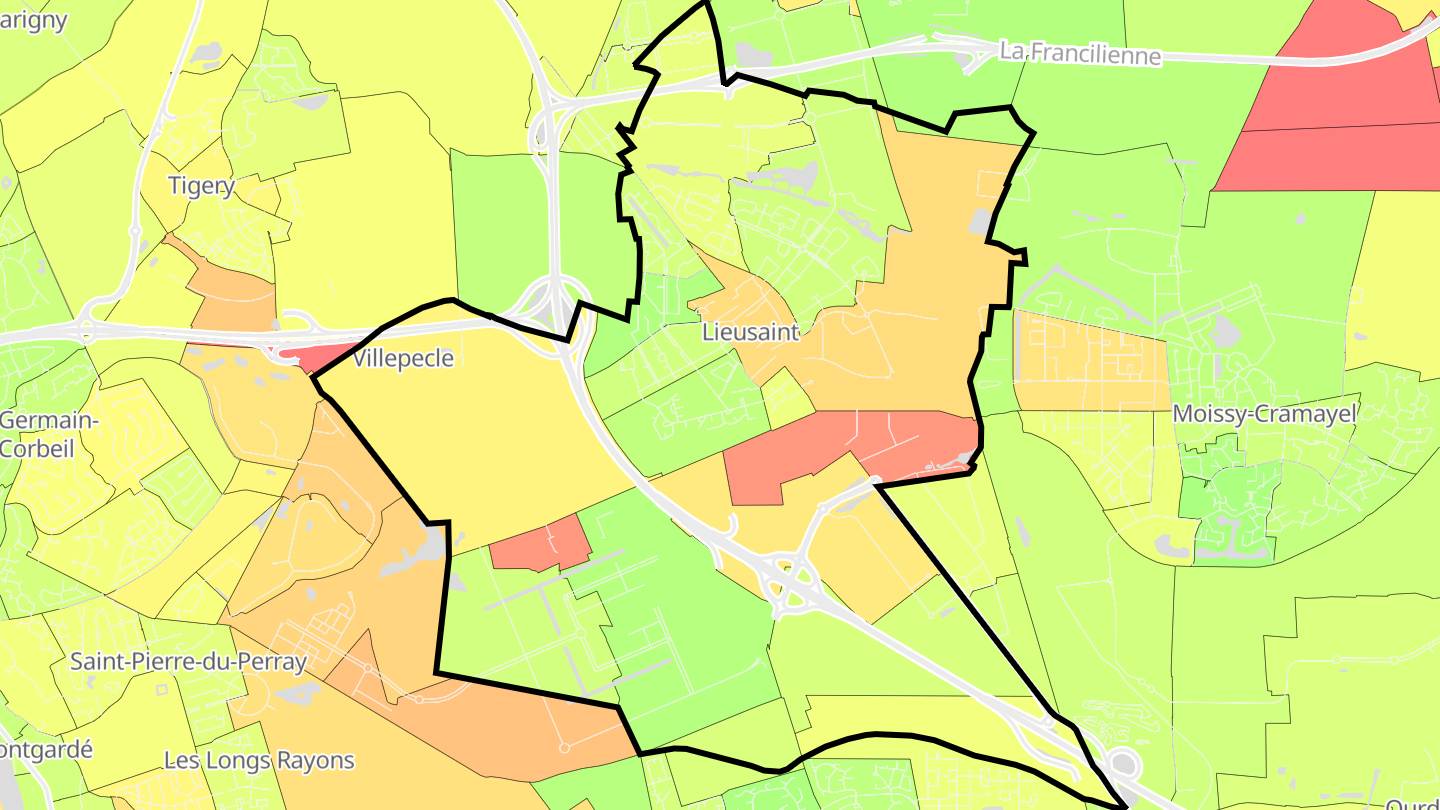 Carte des prix de l'immobilier Lieusaint