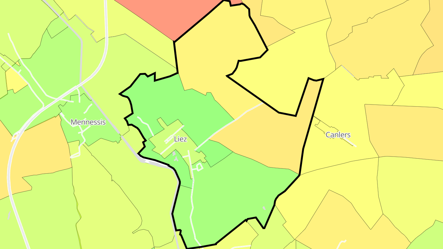 Carte des prix de l'immobilier Liez