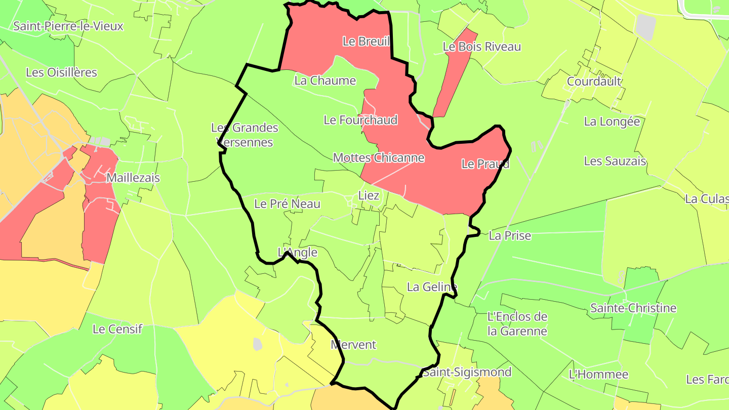 Carte des prix de l'immobilier Liez