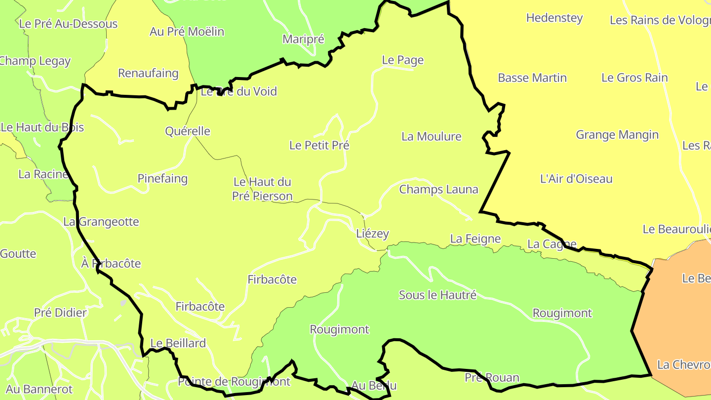 Carte des prix de l'immobilier Liézey
