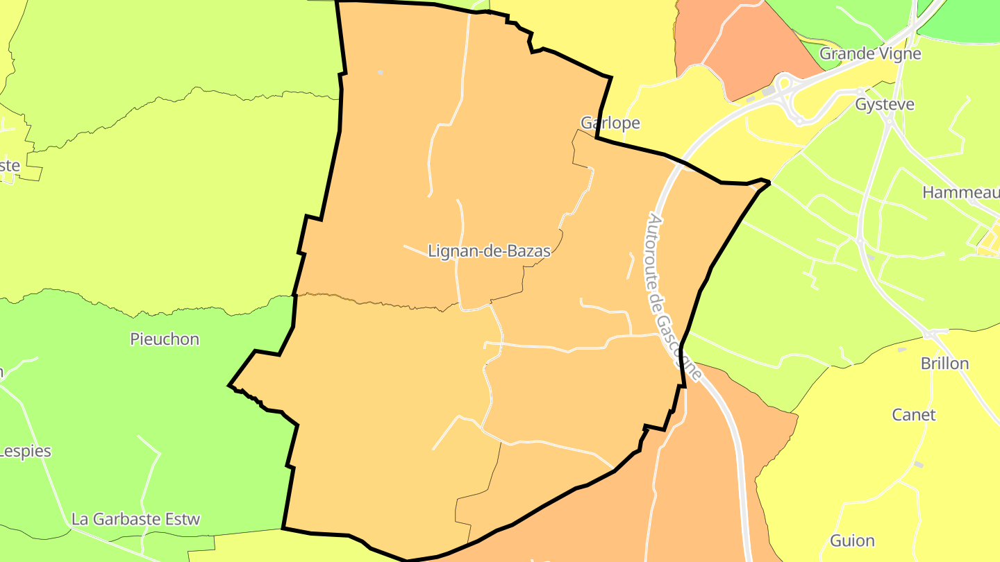 Carte des prix de l'immobilier Lignan-de-Bazas
