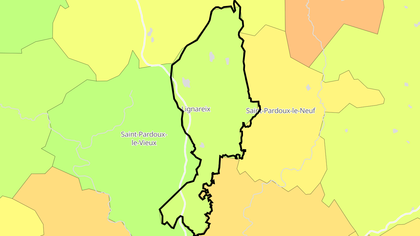 Carte des prix de l'immobilier Lignareix