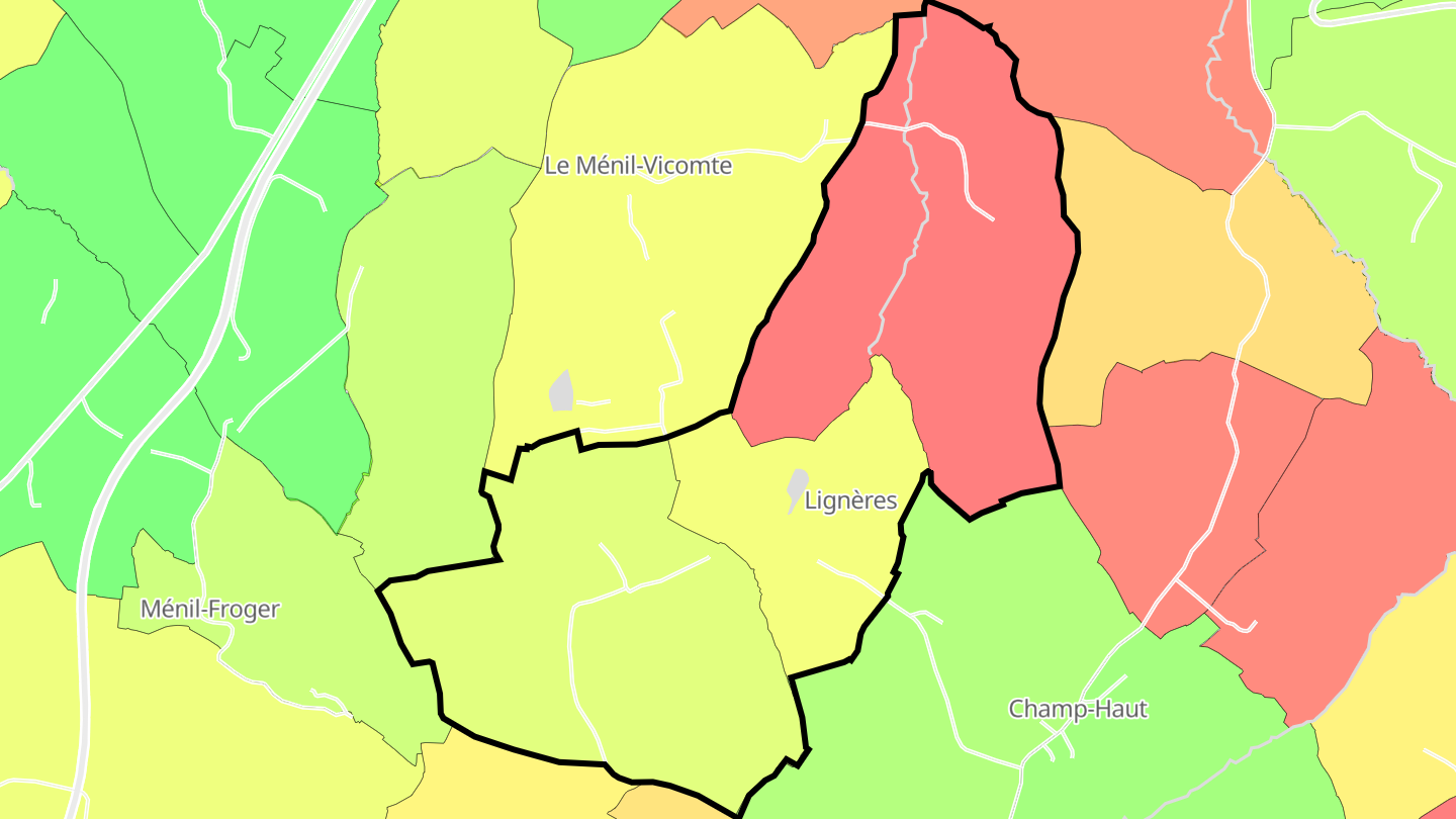 Carte des prix de l'immobilier Lignères