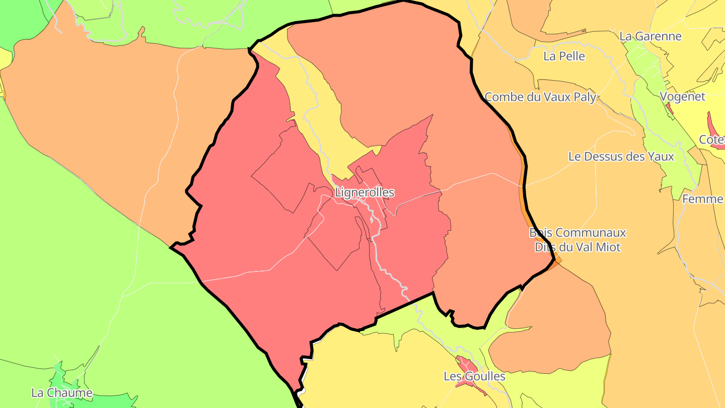 Carte des prix de l'immobilier Lignerolles