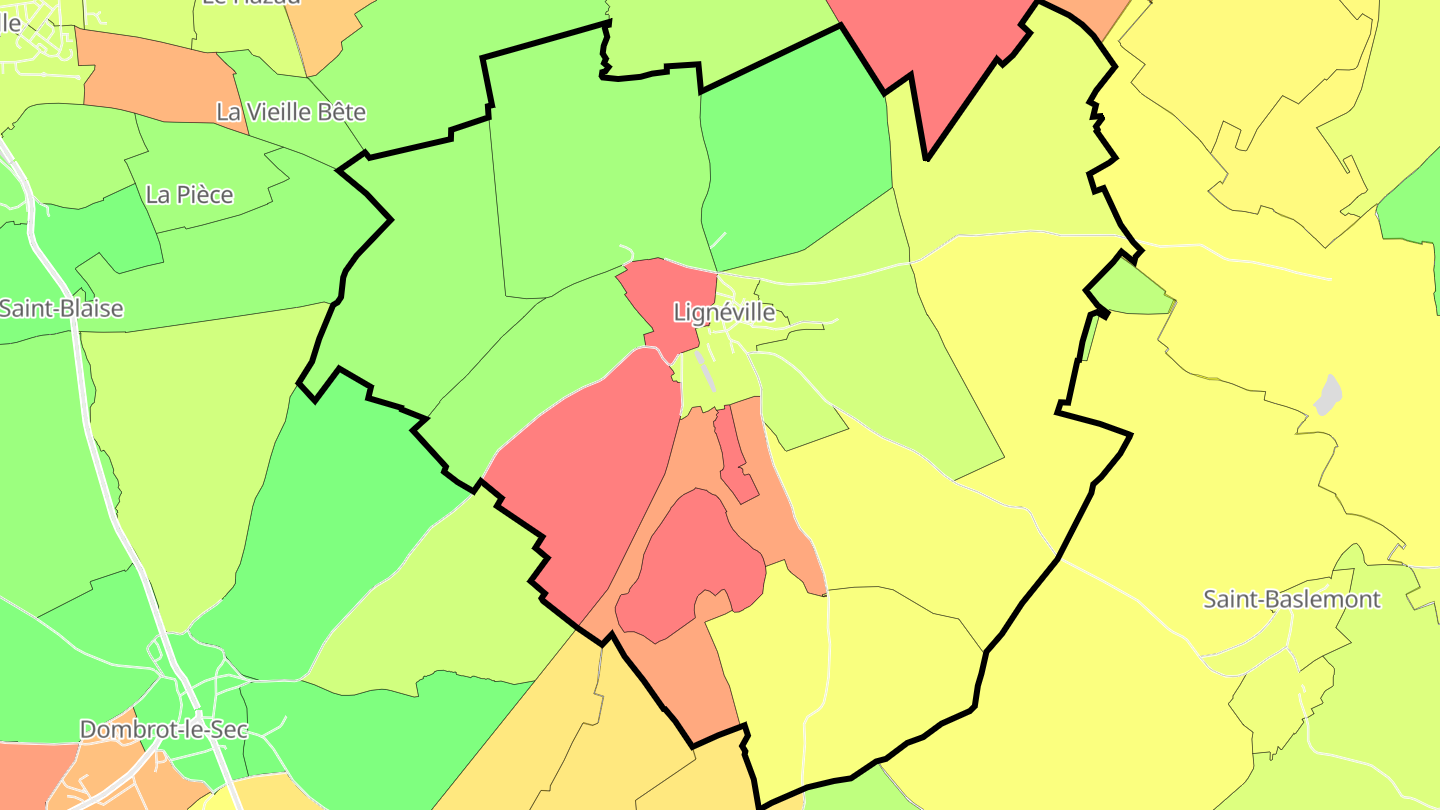Carte des prix de l'immobilier Lignéville