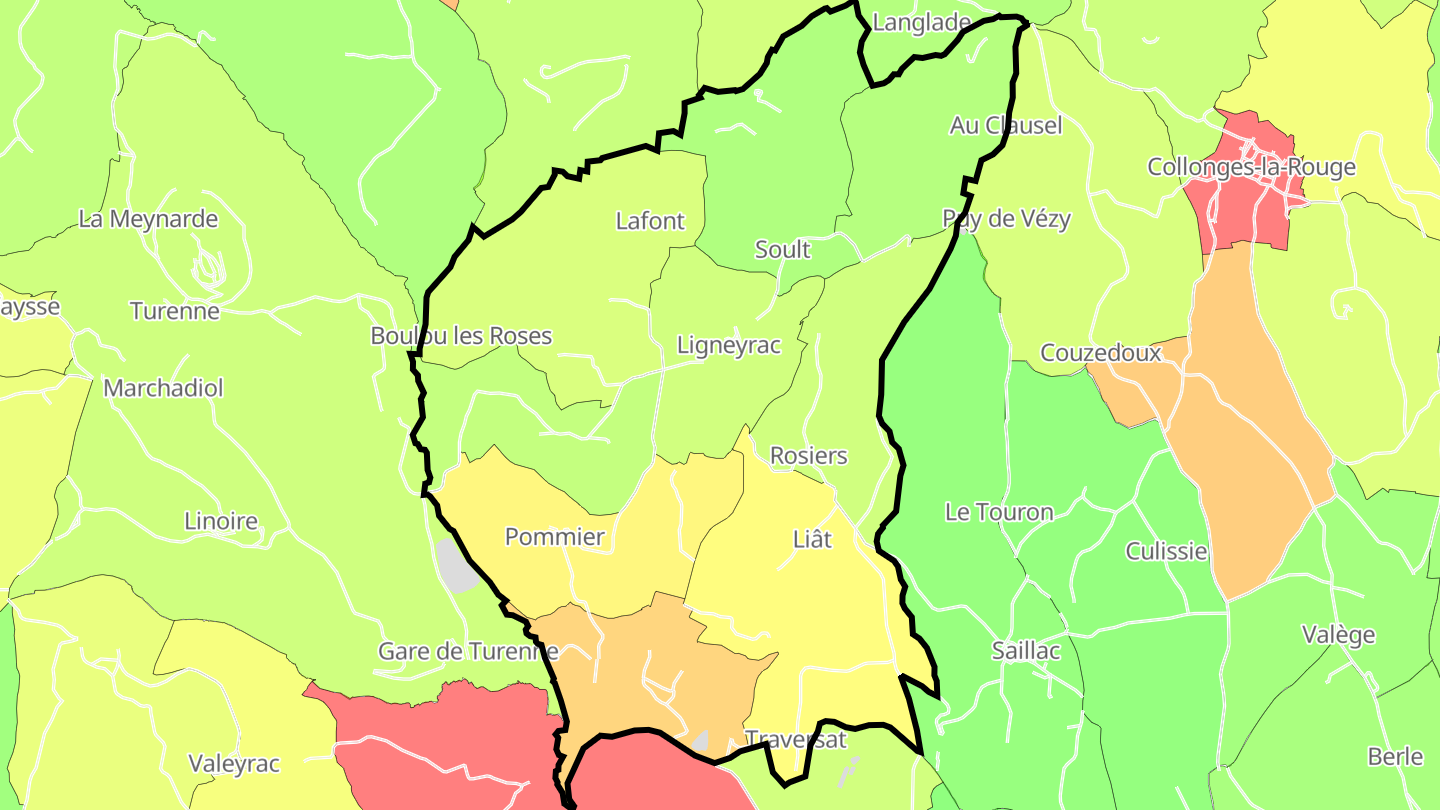 Carte des prix de l'immobilier Ligneyrac