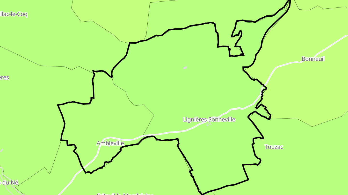 Carte des prix de l'immobilier Lignières-Ambleville