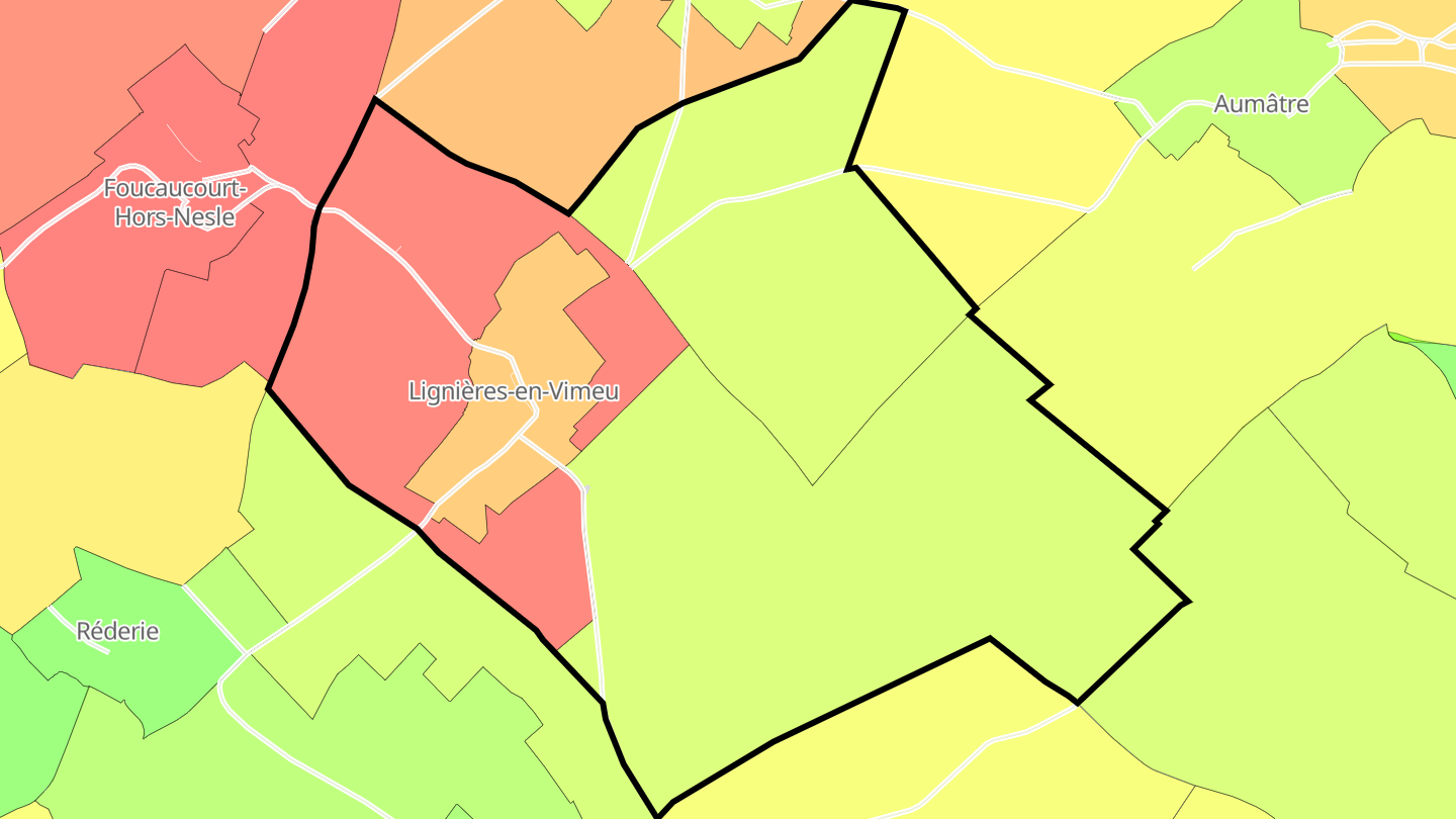 Carte des prix de l'immobilier Lignières-en-Vimeu