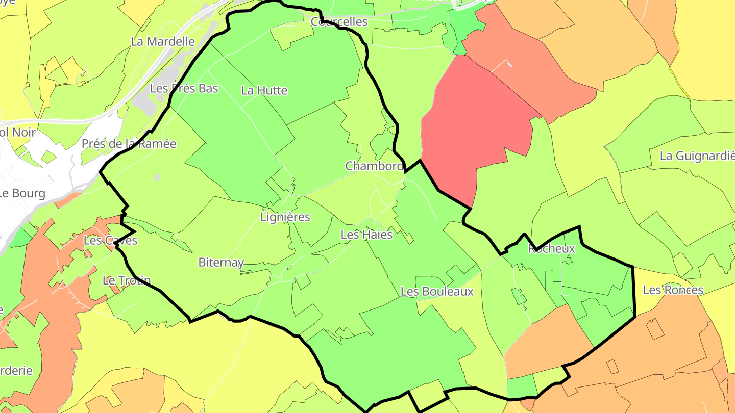 Carte des prix de l'immobilier Lignières