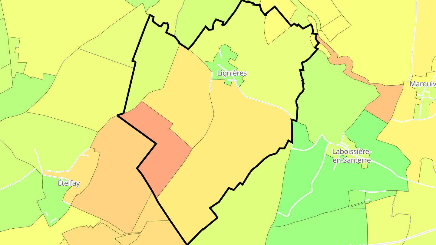 Carte des prix de l'immobilier Lignières
