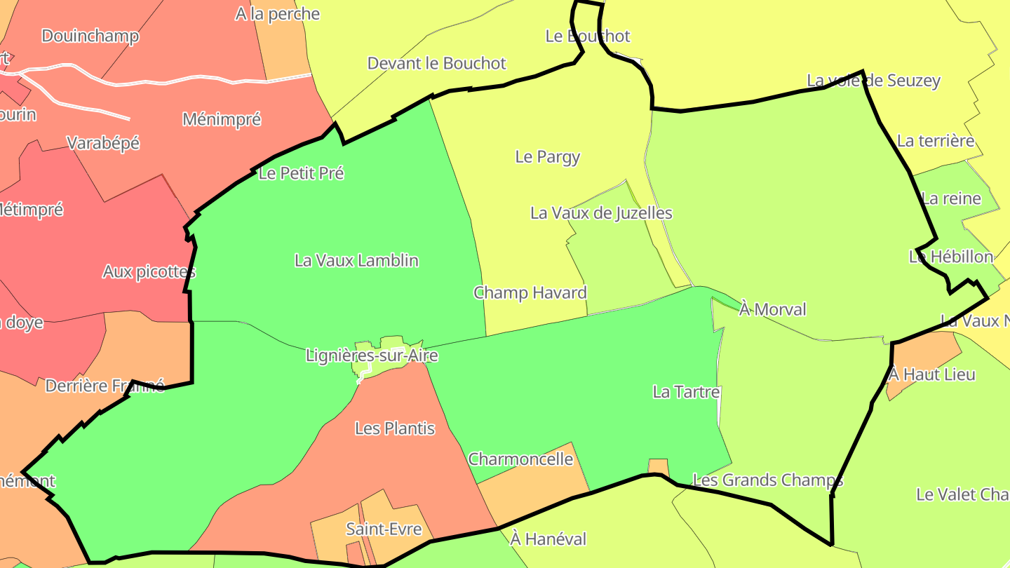 Carte des prix de l'immobilier Lignières-sur-Aire