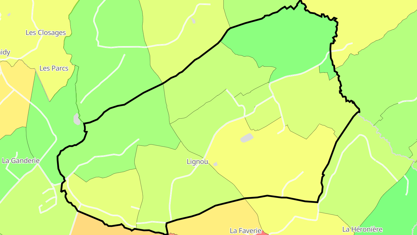 Carte des prix de l'immobilier Lignou
