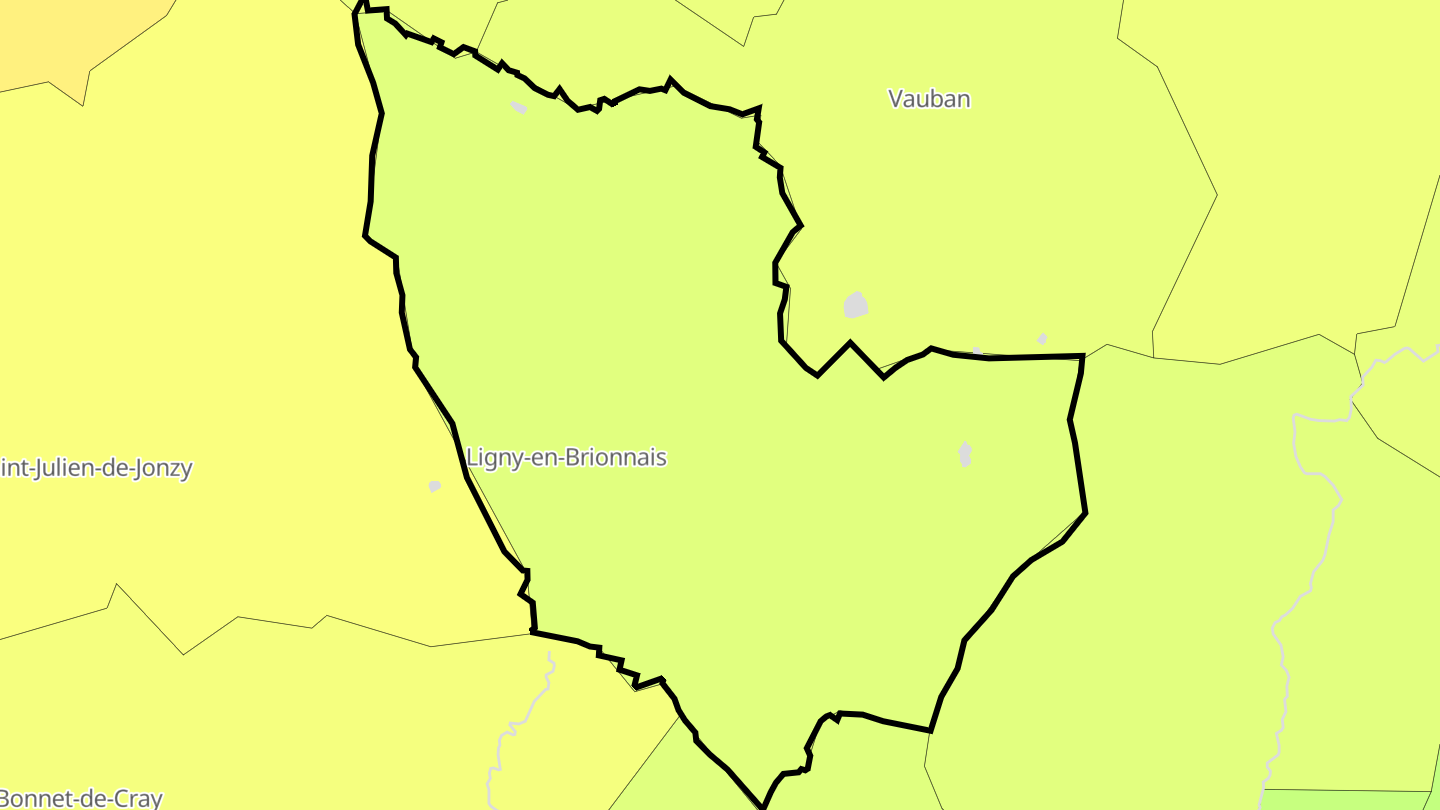 Carte des prix de l'immobilier Ligny-en-Brionnais