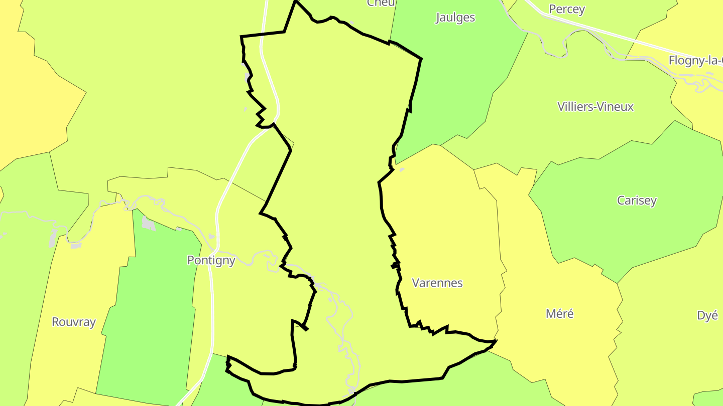 Carte des prix de l'immobilier Ligny-le-Châtel