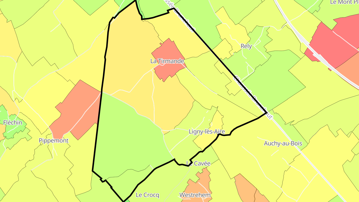 Carte des prix de l'immobilier Ligny-lès-Aire
