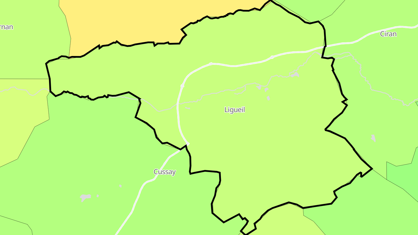 Carte des prix de l'immobilier Ligueil